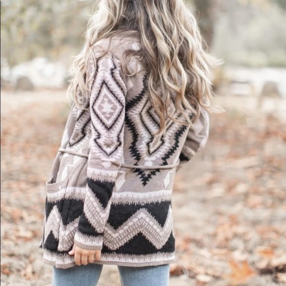 New Aztec Tribal Boho Western Ski Montana Cardigan Sweater Southwest Coat - Picture 4 of 9